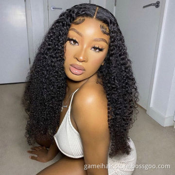 Best quality 13*4 Brazilian  virgin human hair HD lace front wig 100% virgin human hair wigs with water wave